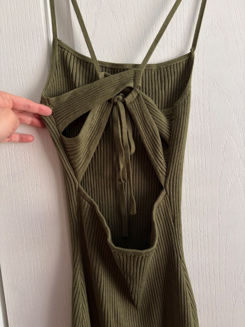 Abercrombie & Fitch Ribbed Lace-Up Midi Dress - Picture 5 of 7